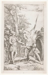 Diógenes le pide a Alejandro que no se pare en su luz de Salvator Rosa