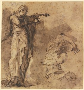 Boceto de Cristo sanando a un poseído de Salvator Rosa