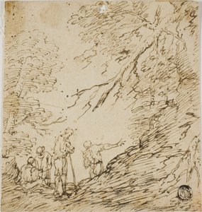 Cuatro hombres en el bosque de Salvator Rosa