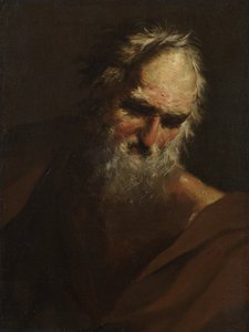 Cabeza de un hombre barbudo, c.1640-80 de Salvator Rosa