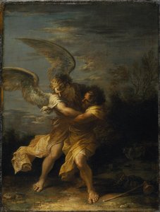 Jacob luchando con el ángel de Salvator Rosa