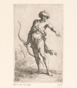 hombre con un arco Figuras pequeñas (título de la serie) Figurilla (título de la serie) de Salvator Rosa