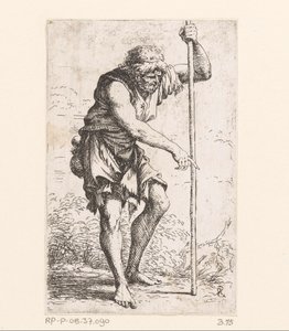Viejo con un palo Figuras pequeñas (título de la serie) Figurilla (título de la serie) de Salvator Rosa