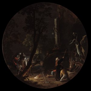 Escenas de brujería: Noche, c.1645-49 (óleo sobre lienzo) de Salvator Rosa