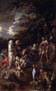 San Juan Bautista predicando en el desierto, c.1660 (óleo sobre lienzo) de Salvator Rosa