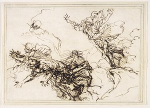 Estudios para la muerte de Empédocles de Salvator Rosa