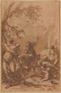 La crianza de Júpiter de Salvator Rosa