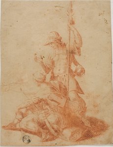 Dos guerreros masculinos de Salvator Rosa