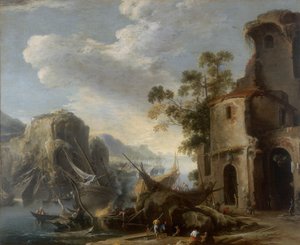Vista de una bahía, obra de Salvatore Rosa, conservada en la Galleria Estense en Módena de Salvator Rosa