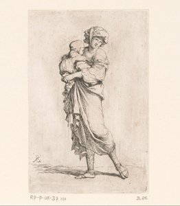 mujer con un niño Figuras pequeñas (título de la serie) Figurilla (título de la serie) de Salvator Rosa