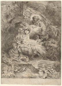 La Natividad con Dios Padre y el Espíritu Santo de Salvatore Castiglione