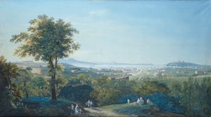 Nápoles desde Capodimonte Scudillo (acuarela) de Salvatore Fergola