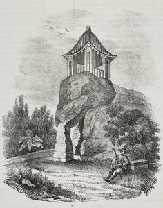 Cueva de Camoens, Macao (China), litografía de Salvatore Puglia de Poliorama Pittoresco, n 15, 19 de noviembre de Salvatore Puglia