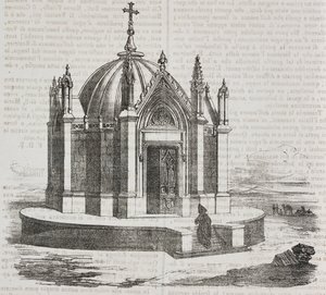 Capilla de San Luis en Túnez, Túnez, litografía de Salvatore Puglia de Poliorama Pittoresco, n 38, 27 de abril.
