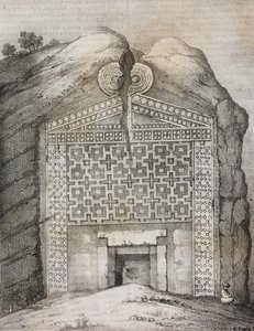 Tumba de Midas, Midas Sehri, Turquía, litografía de Salvatore Puglia de Poliorama Pittoresco, n 41, 18 de mayo.