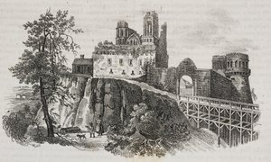 Castillo de Ostroh, Ucrania, litografía de Salvatore Puglia de Poliorama Pittoresco, n 30, 1 de marzo de Salvatore Puglia