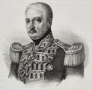 Retrato del mariscal Francesco Maria Tanchi (1773-1843), litografía de Salvatore Puglia del Poliorama Pittoresco, n 46, 24 de junio. de Salvatore Puglia