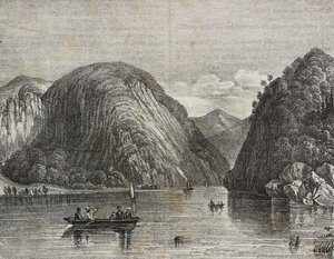 Rogers passage in Lake George, Estados Unidos de América, litografía de Salvatore Puglia de Poliorama Pittoresco, n 33, 25 de marzo de Salvatore Puglia