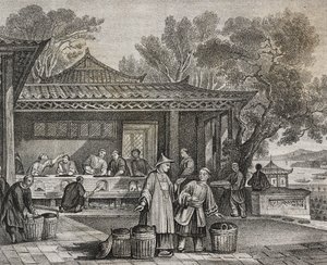 Taller de té, litografía de Salvatore Puglia del Poliorama Pittoresco, n 23, 13 de enero de Salvatore Puglia