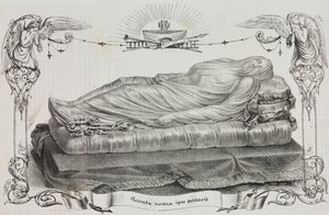 Cristo velado de Giuseppe Sanmartino (hacia 1720-1793), Capilla Sansevero, Nápoles, Campania, Italia, litografía de Salvatore Puglia de Poliorama Pittoresco, n 33, 26 de marzo.