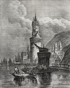 Vista de Andernach, Alemania, litografía de Salvatore Puglia de Poliorama Pittoresco, n 45, 17 de junio de Salvatore Puglia