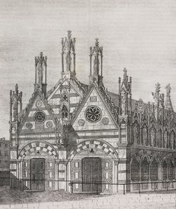 Vista de la iglesia de Santa Maria della Spina en Pisa, Toscana, Italia, litografía de Salvatore Puglia de Poliorama Pittoresco, n 34, 29 de marzo de Salvatore Puglia