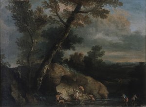 Paisaje marino con ladrones de Salvatore Rosa