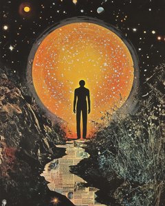 Figura ante el portal cósmico