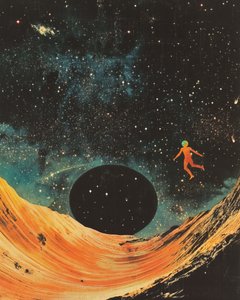 Astronauta flotando en un planeta desértico de Samantha Hearn