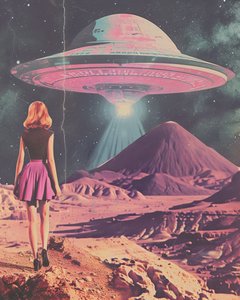 Mundo alienígena del ovni rosa