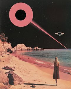 Noche rosa en la playa de UFO de Samantha Hearn