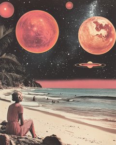 Playa espacial retro de Samantha Hearn