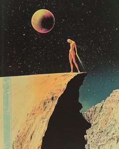 Figura solitaria bajo el planeta de Samantha Hearn