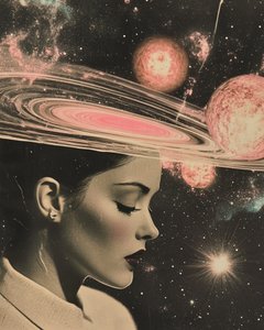 Mujer cósmica reflexiva de Samantha Hearn