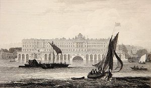 Vista de Somerset House desde el río Támesis, grabado por W.B. Cooke (1778-1855) 1814 de Samuel (after) Owen