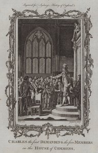 Carlos I Exigiendo a los Cinco Miembros en la Cámara de los Comunes de Samuel (after) Wale