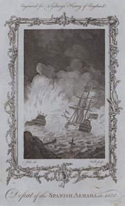 Derrota de la Armada Española en 1588 (grabado)