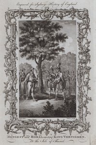 Hengest y Horsa se Reúnen con el Rey Vortigern en la Isla de Thanet de Samuel (after) Wale