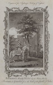 Ricardo I mortalmente herido por una flecha disparada por Bertram de Gourdon desde los muros del castillo de Chilus de Samuel (after) Wale