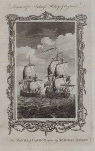 El galeón de Manila capturado por el almirante Anson (grabado) de Samuel (after) Wale