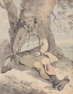 P. Wilkinson Esq. Sentado a la sombra de un roble aprendiendo a silbar de Samuel Alken