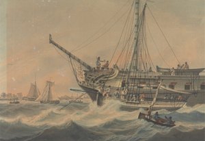 Tripulación de guerra y transporte marítimo frente a la costa