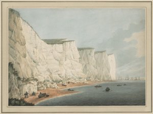 La flota frente a la costa, Beachy Head de Samuel Atkins