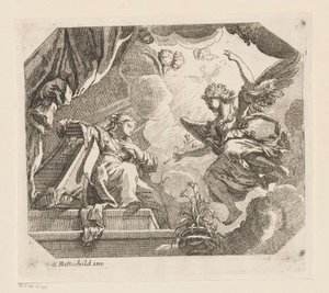 Anunciación a María Varios diseños (título de la serie) Opera Varia Historica, Poetica & Iconologica (título de la serie) de Samuel Bottschild