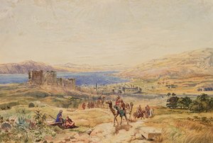 Tiberíades en el mar de Galilea, c.1850 (acuarela sobre papel) de Samuel Bough