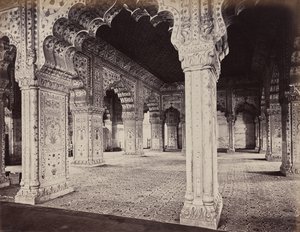 Delhi. El palacio del emperador. Interior del Dewani en la sala privada de Samuel Bourne
