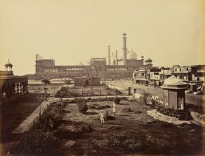 Delhi; El Jumma Musjid, desde el norte de Samuel Bourne