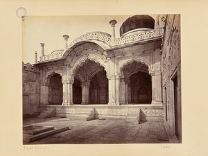 Delhi; el palacio, la Moti Masjid (Mezquita de las Perlas) de Samuel Bourne