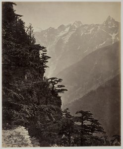 Sin título [colina y montañas], c. 1865 de Samuel Bourne
