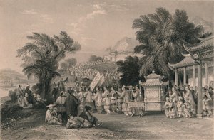 Procesión de matrimonio en el Arroyo de la Nube Azul, Chin-keang-foo, c1843-1858